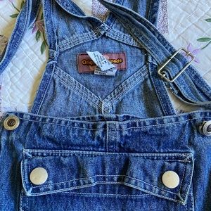 Denim overall shorts